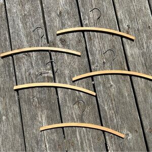 5 x Vintage Handmade Kids Wooden Hangers
